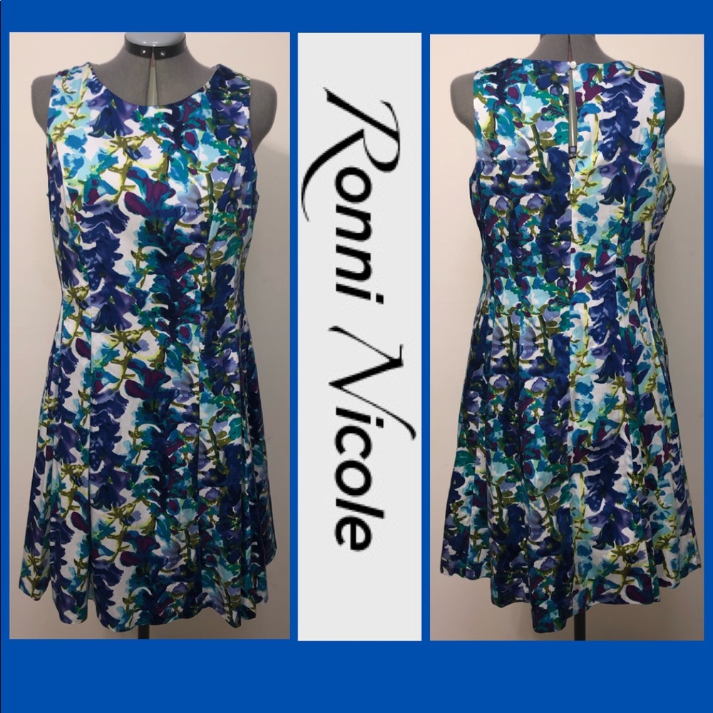 🐠Ronni Nicole floral water color dress